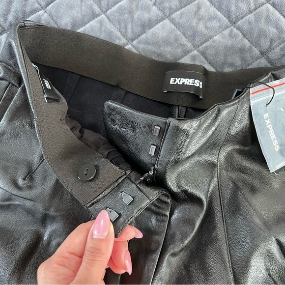 New with tags. Express Black Faux Leather Pants - Picture 5 of 9